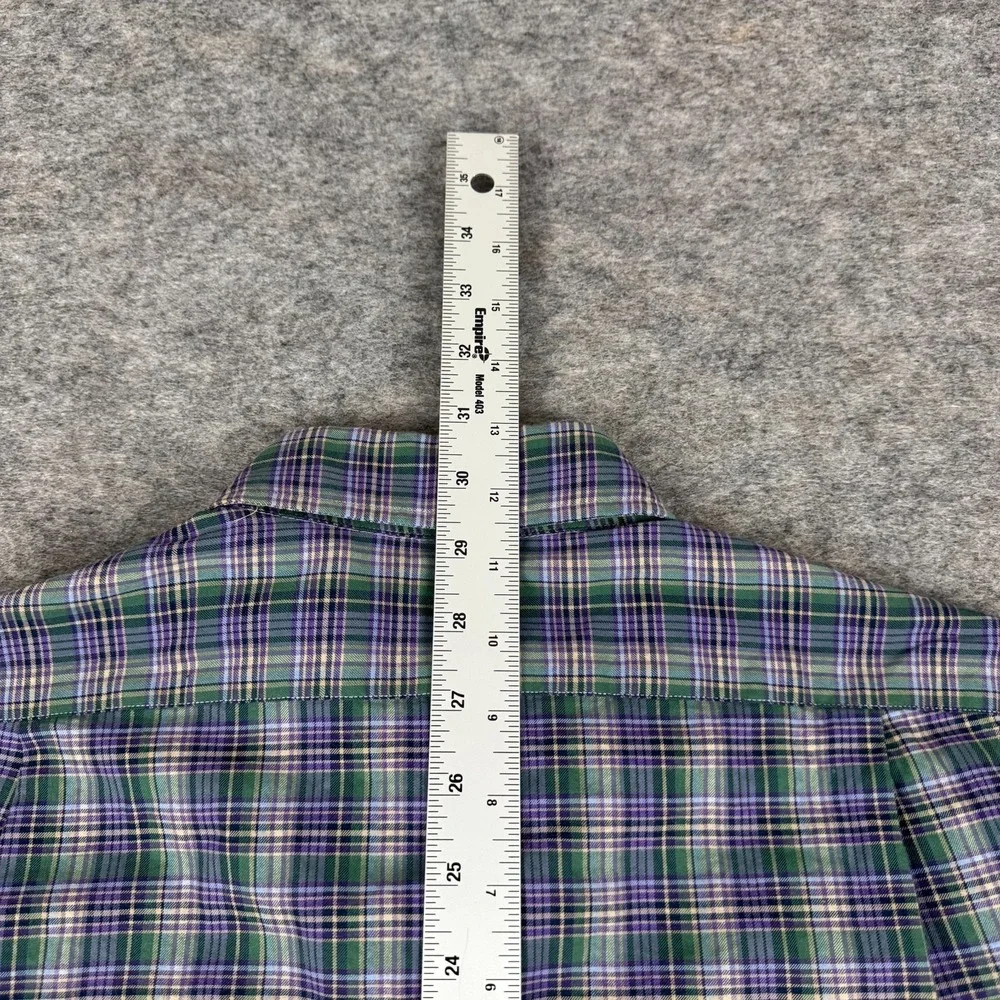 Polo Ralph Lauren Button Up Shirt Long Sleeve Cotton Purple Green Mens Small S